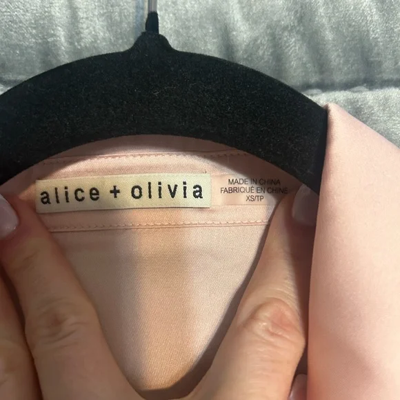 Alice + Olivia Multicolor Blouse with Pink Collar - Picture 7 of 11